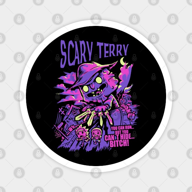 Scary Terry Graphic Design Magnet by Planet of Tees